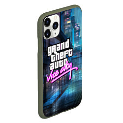 Чехол iPhone 11 Pro матовый GTA, цвет: 3D-темно-зеленый — фото 2