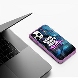 Чехол iPhone 11 Pro матовый GTA, цвет: 3D-фиолетовый — фото 2