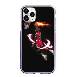 Чехол iPhone 11 Pro матовый MICHAEL JORDAN, цвет: 3D-светло-сиреневый