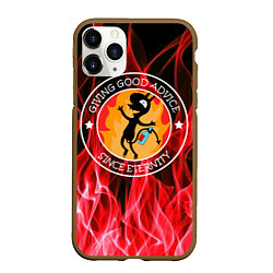 Чехол iPhone 11 Pro матовый FIRE, цвет: 3D-коричневый