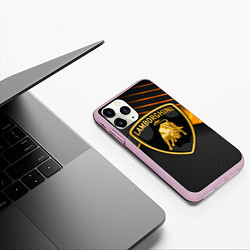 Чехол iPhone 11 Pro матовый Lamborghini, цвет: 3D-розовый — фото 2