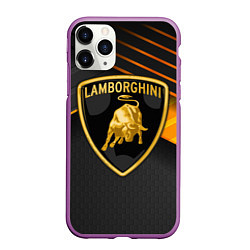 Чехол iPhone 11 Pro матовый Lamborghini, цвет: 3D-фиолетовый