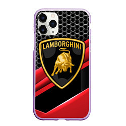 Чехол iPhone 11 Pro матовый Lamborghini, цвет: 3D-сиреневый