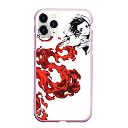 Чехол iPhone 11 Pro матовый Клинок, рассекающий демонов, цвет: 3D-розовый