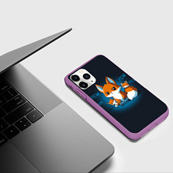 Чехол iPhone 11 Pro матовый Лисы-геймеры, цвет: 3D-фиолетовый — фото 2