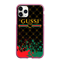 Чехол iPhone 11 Pro матовый GUSSI ГУСИ, цвет: 3D-малиновый