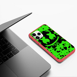 Чехол iPhone 11 Pro матовый Marshmello, цвет: 3D-красный — фото 2