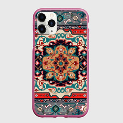 Чехол iPhone 11 Pro матовый Текстура ковра, цвет: 3D-малиновый