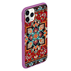 Чехол iPhone 11 Pro матовый Классический ковер, цвет: 3D-фиолетовый — фото 2