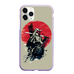 Чехол iPhone 11 Pro матовый Samurai man, цвет: 3D-светло-сиреневый