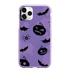 Чехол iPhone 11 Pro матовый Фиолетовый хэллоуин