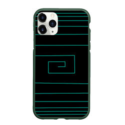 Чехол iPhone 11 Pro матовый Геометрия нарушена, цвет: 3D-темно-зеленый