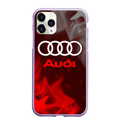 Чехол iPhone 11 Pro матовый AUDI АУДИ, цвет: 3D-светло-сиреневый