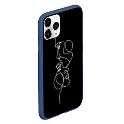 Чехол iPhone 11 Pro матовый Минимализм лица, цвет: 3D-тёмно-синий — фото 2