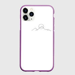 Чехол iPhone 11 Pro матовый Минимализм силуэт горы