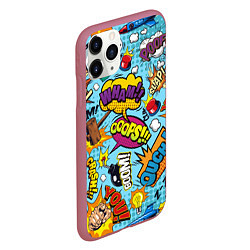 Чехол iPhone 11 Pro матовый Pop art comics, цвет: 3D-малиновый — фото 2