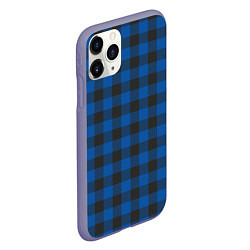 Чехол iPhone 11 Pro матовый Синяя клетка, цвет: 3D-серый — фото 2