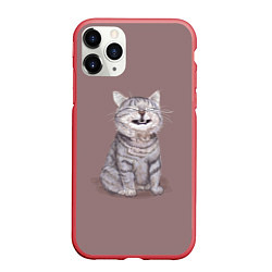 Чехол iPhone 11 Pro матовый Котёнок ыыы, цвет: 3D-красный