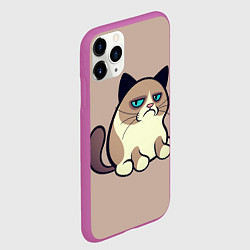 Чехол iPhone 11 Pro матовый Великий Grumpy Cat, цвет: 3D-фиолетовый — фото 2