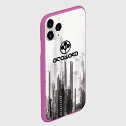 Чехол iPhone 11 Pro матовый Cyberpunk 2077 Arasaka, цвет: 3D-фиолетовый — фото 2