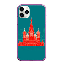 Чехол iPhone 11 Pro матовый Москва, цвет: 3D-фиолетовый