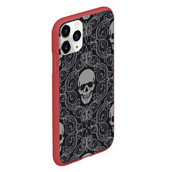 Чехол iPhone 11 Pro матовый Skulls, цвет: 3D-красный — фото 2