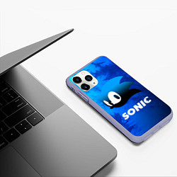 Чехол iPhone 11 Pro матовый СОНИК SONIC, цвет: 3D-светло-сиреневый — фото 2