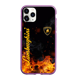 Чехол iPhone 11 Pro матовый LAMBORGHINI, цвет: 3D-фиолетовый