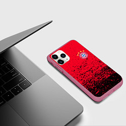 Чехол iPhone 11 Pro матовый BAYERN MUNCHEN, цвет: 3D-малиновый — фото 2