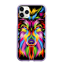 Чехол iPhone 11 Pro матовый Neon wolf