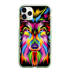 Чехол iPhone 11 Pro матовый Neon wolf