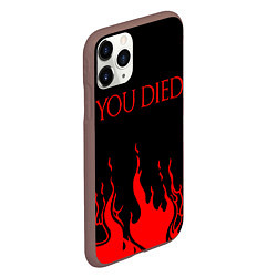 Чехол iPhone 11 Pro матовый YOU DIED, цвет: 3D-коричневый — фото 2