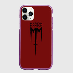Чехол iPhone 11 Pro матовый Marilyn Manson, цвет: 3D-фиолетовый
