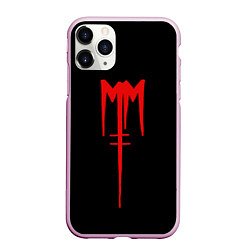 Чехол iPhone 11 Pro матовый Marilyn Manson, цвет: 3D-розовый