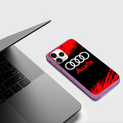 Чехол iPhone 11 Pro матовый AUDI АУДИ, цвет: 3D-фиолетовый — фото 2