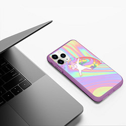 Чехол iPhone 11 Pro матовый ЕДИНОРОГ, цвет: 3D-фиолетовый — фото 2