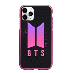 Чехол iPhone 11 Pro матовый BTS, цвет: 3D-малиновый