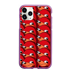 Чехол iPhone 11 Pro матовый Knuckles, цвет: 3D-фиолетовый