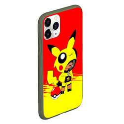 Чехол iPhone 11 Pro матовый Brawl starsLeon pikachu, цвет: 3D-темно-зеленый — фото 2