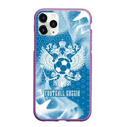 Чехол iPhone 11 Pro матовый FOOTBALL RUSSIA Футбол, цвет: 3D-фиолетовый