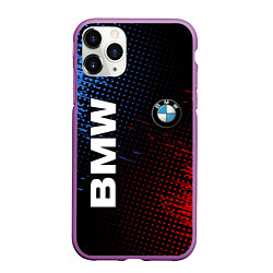 Чехол iPhone 11 Pro матовый BMW ТЕКСТУРА, цвет: 3D-фиолетовый