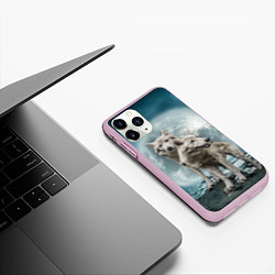 Чехол iPhone 11 Pro матовый Волки альбиносы, цвет: 3D-розовый — фото 2