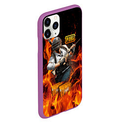 Чехол iPhone 11 Pro матовый PUBG, цвет: 3D-фиолетовый — фото 2