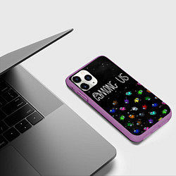 Чехол iPhone 11 Pro матовый AMONG US, цвет: 3D-фиолетовый — фото 2