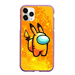 Чехол iPhone 11 Pro матовый AMONG US - Pikachu