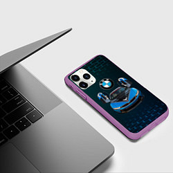 Чехол iPhone 11 Pro матовый BMW i8 Turbo тюнинговая, цвет: 3D-фиолетовый — фото 2