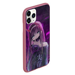 Чехол iPhone 11 Pro матовый Zero Two in mask, цвет: 3D-малиновый — фото 2