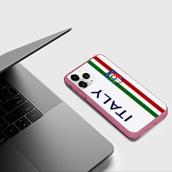 Чехол iPhone 11 Pro матовый СБОРНАЯ ИТАЛИИ, цвет: 3D-малиновый — фото 2
