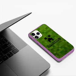 Чехол iPhone 11 Pro матовый Minecraft, цвет: 3D-фиолетовый — фото 2