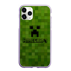 Чехол iPhone 11 Pro матовый Minecraft, цвет: 3D-светло-сиреневый